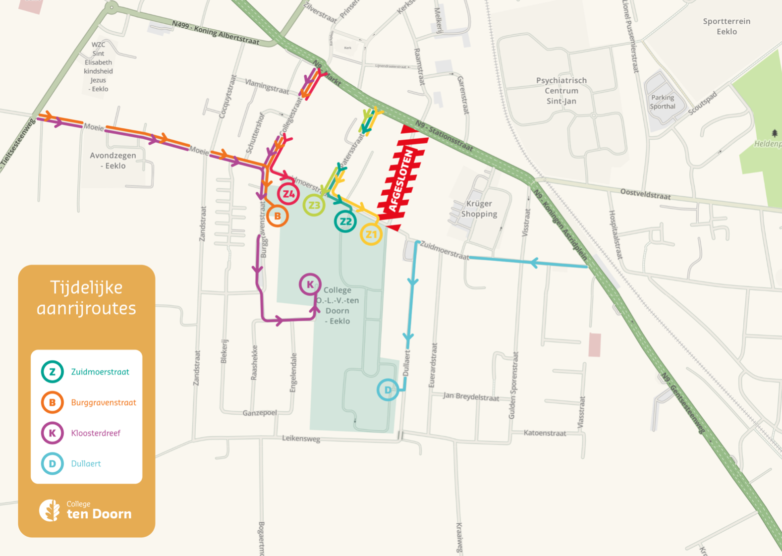 aanrijroutes kaaistraat afgesloten 24-25